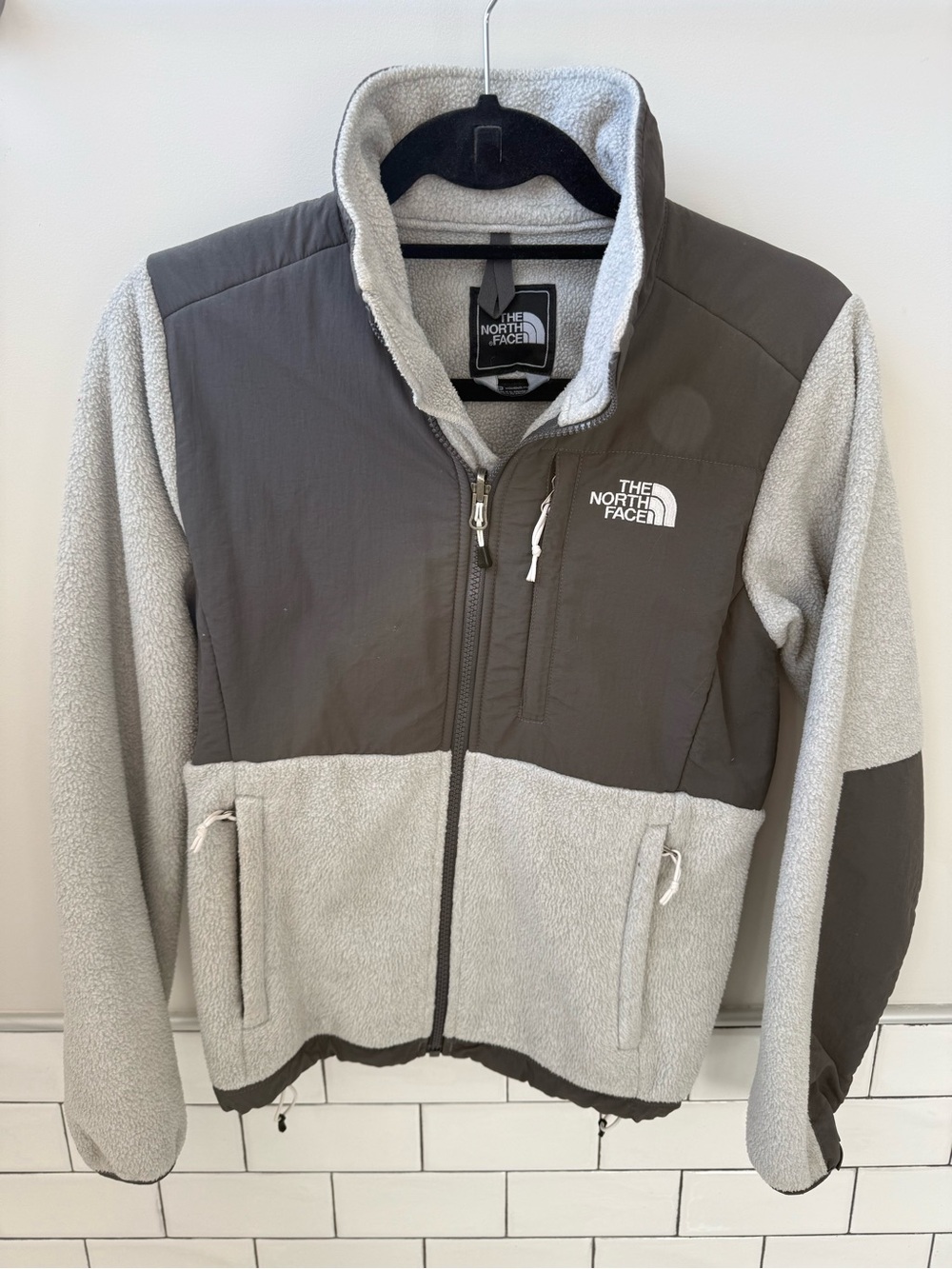 The North Face Denali Black and Gray Logo Fleece